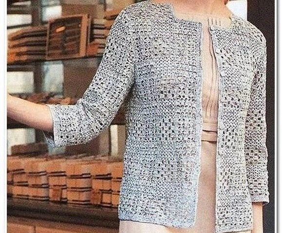 Изящный жакет крючком Изящный жакет крючком
