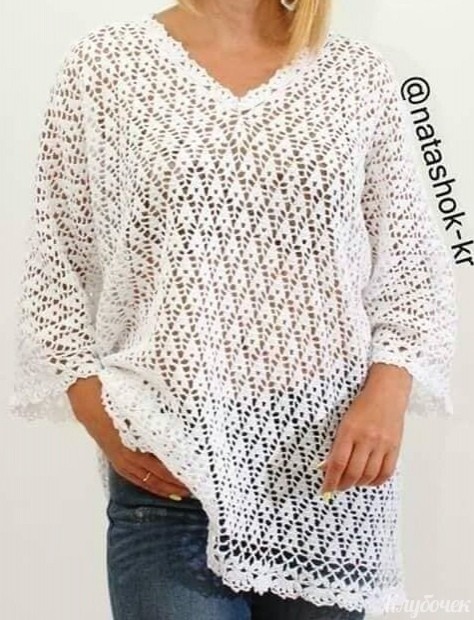 Узор для ажурной туники крючком Узор для ажурной туники крючком
