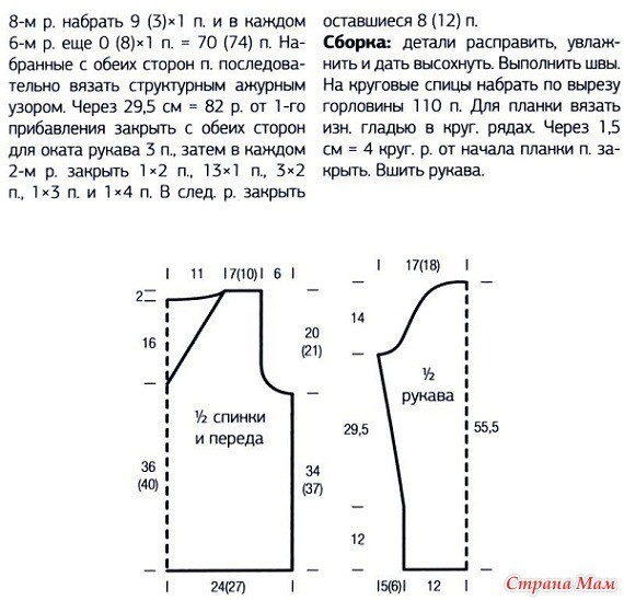 Ажурный пуловер спицами Ажурный пуловер спицами