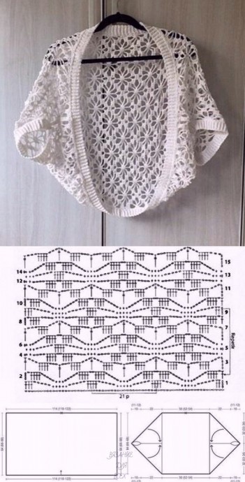 Ажурное болеро крючком Ажурное болеро крючком