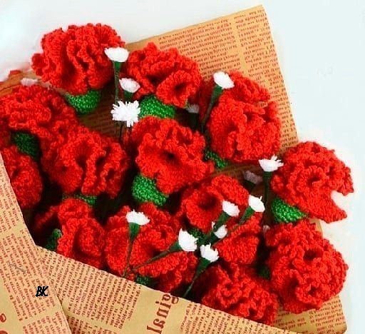 Красивые гвоздики крючком Красивые гвоздики крючком